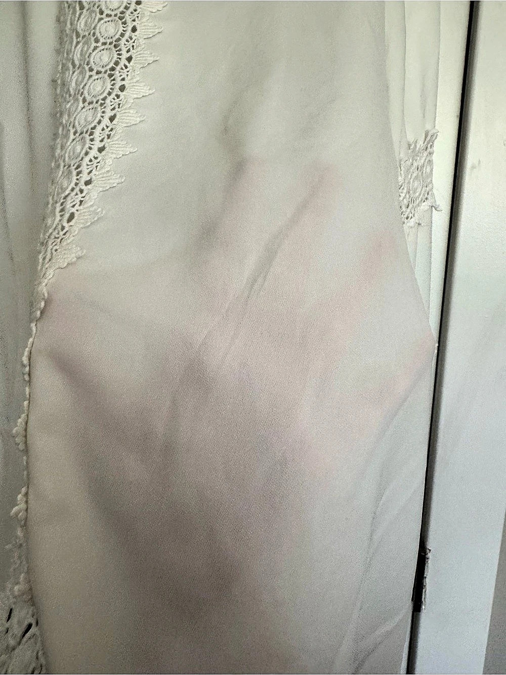 Anne Fontaine Rufina Lace Trim Blouse in White Size 44 - Picture 6 of 8